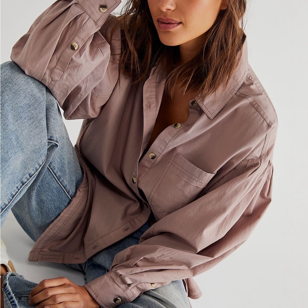 We The Free Mauve Button Down Shirt - Picture 6 of 7